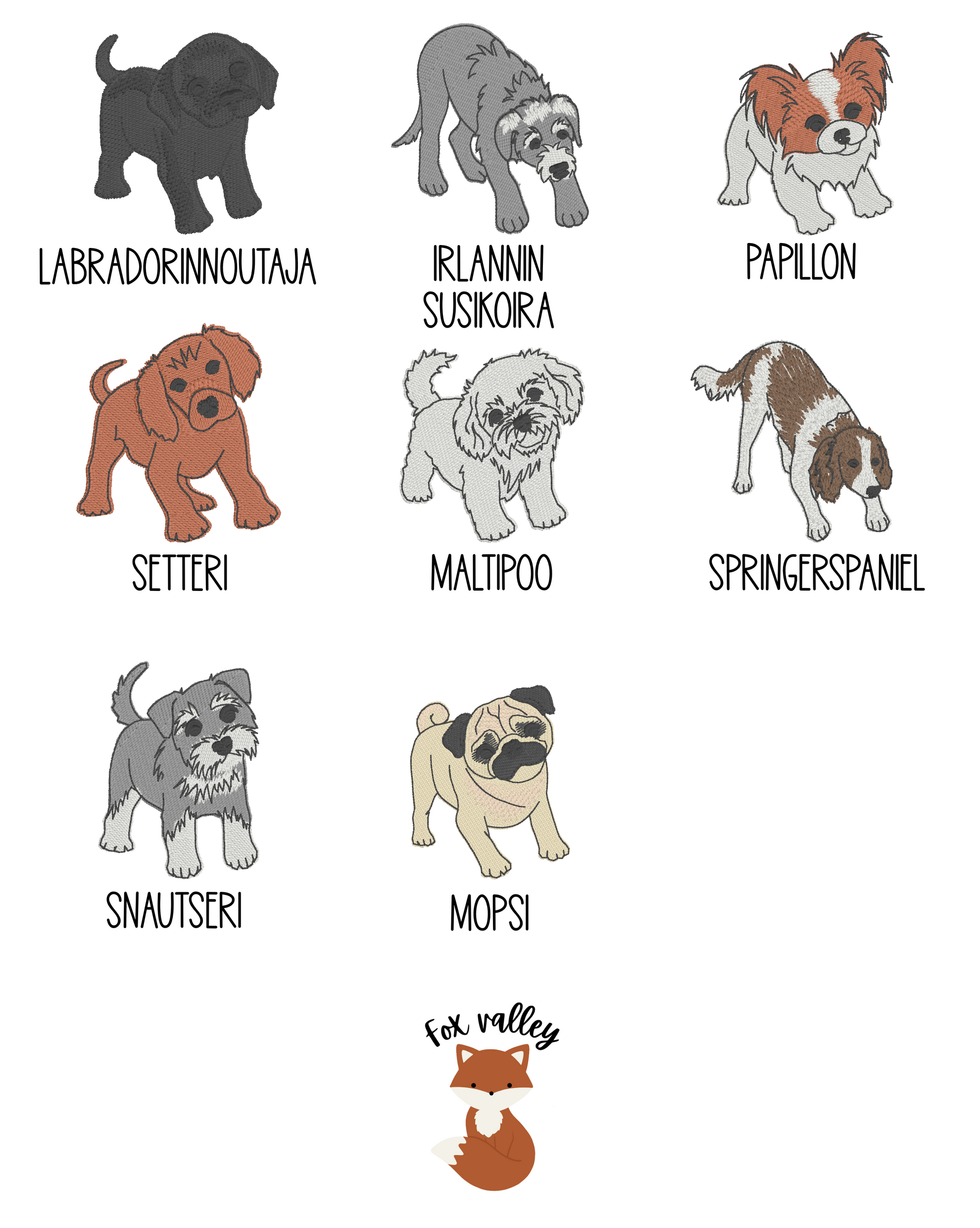 Brodeerattu puuvillapyyhe lemmikki