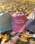 Vintage lippis omalla tekstillä