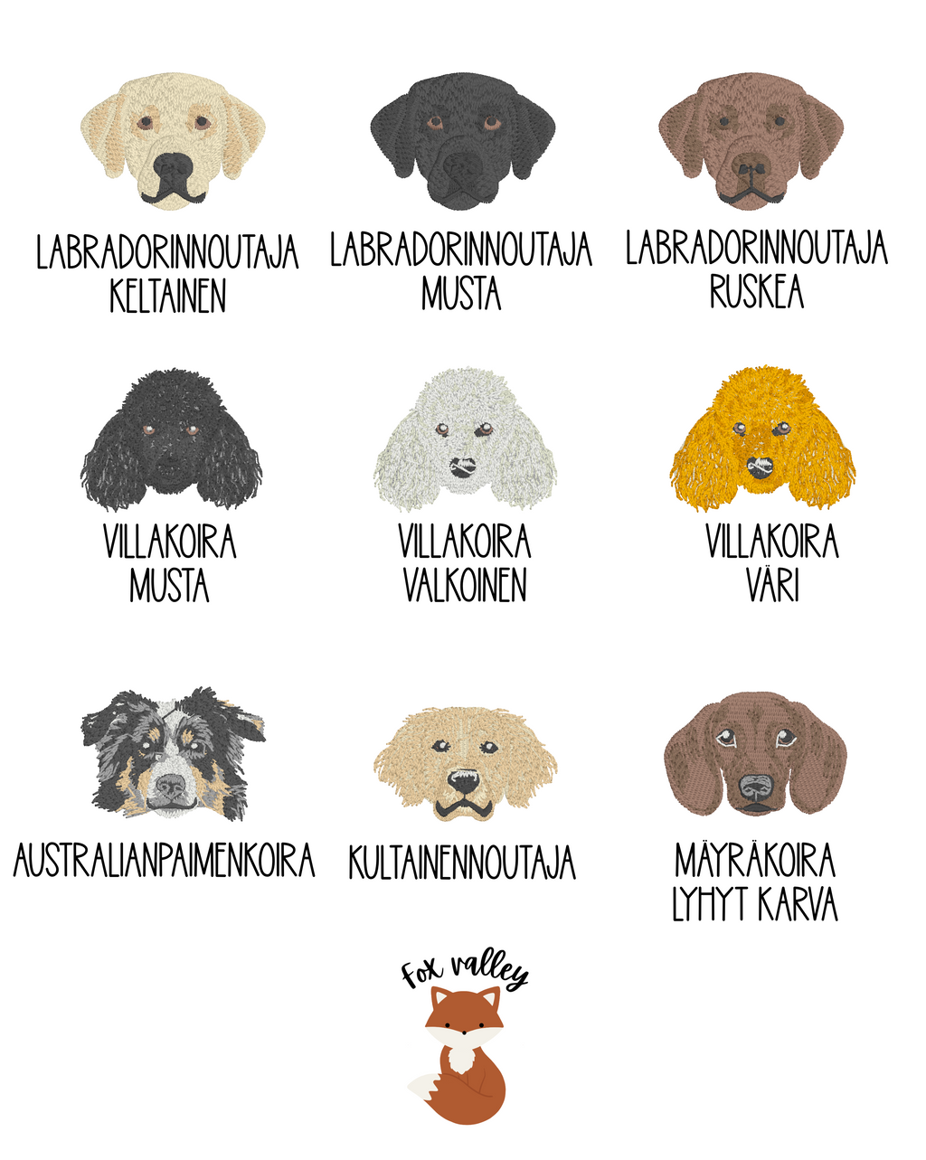 Brodeerattu vintage lippis koiran kuvalla