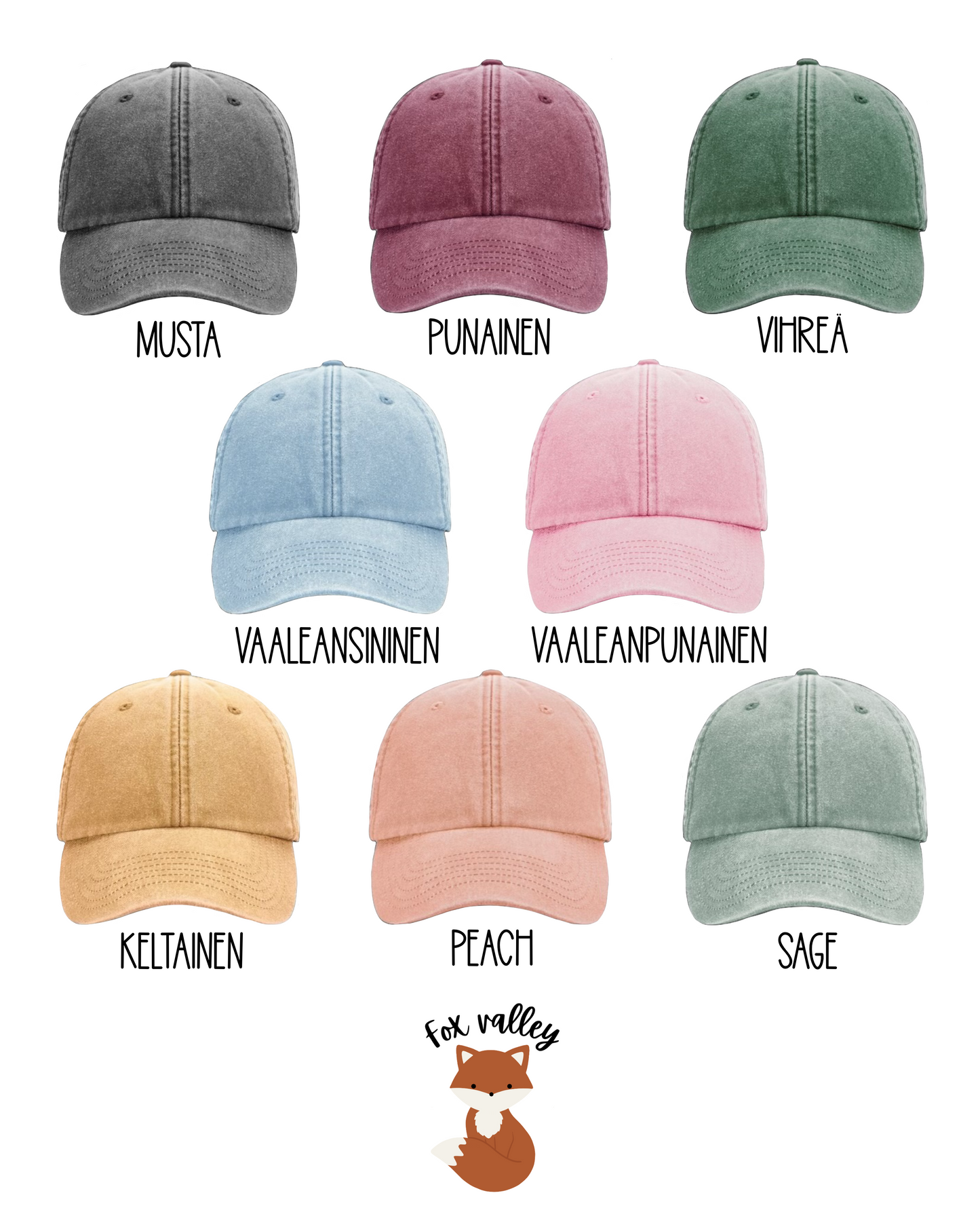 Brodeerattu vintage lippis omalla tekstillä